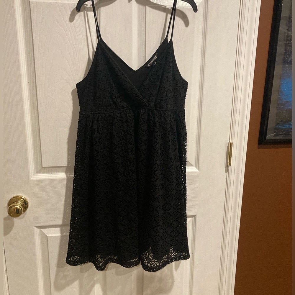 Express Black Lace Detail Dress